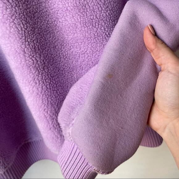 Tibi Faux Shearling Gus Cropped Jacket Lavender Purple - Picture 4 of 6